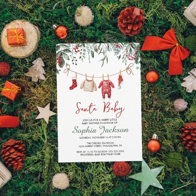 Invitación Invierno de los Navidades de Santa Baby Shower (Subido por el creador)