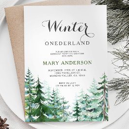 Invitación Invierno de los Pinos Modernos