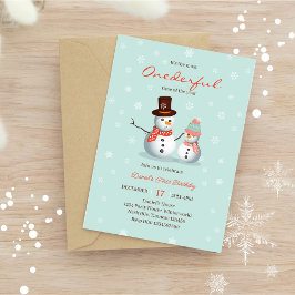 Invitación Invierno de Nieve Cute Onederland Cumpleaños