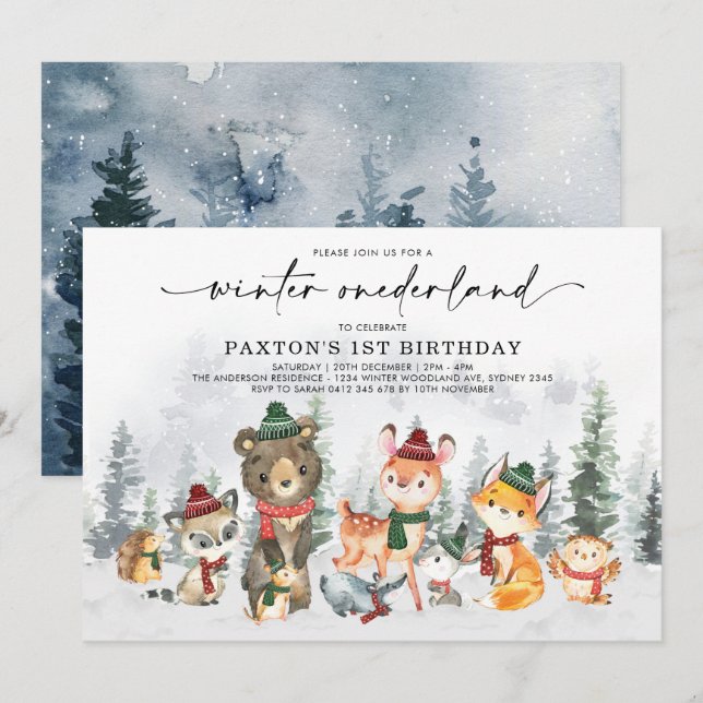 Invitación Invierno de Nieve en Holanda (Anverso / Reverso)