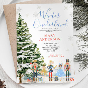 Invitación Invierno de Nutcracker Onederland Primer cumpleaño