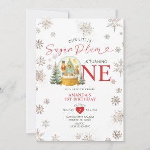 Invitación Invierno de Nutcracker tira de nieve primer Fiesta