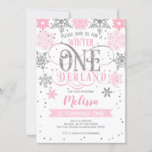 Invierno de Onederland 1er cumpleaños, plata rosa