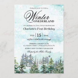 Invitación Invierno de Onederland nevado primer cumpleaños