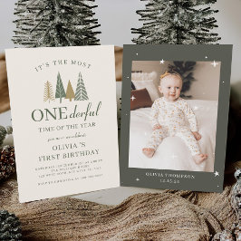 Invitación Invierno de Onederland Primer cumpleaños