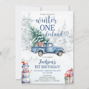 Invitación Invierno de Onederland Primer cumpleaños