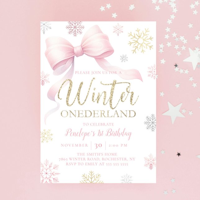 Invitación Invierno de Onederland Primer cumpleaños Copo de n (Subido por el creador)