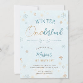 Invitación Invierno de Onederland Primer cumpleaños de Snowfl