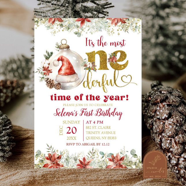 Invitación Invierno de Oro Hora Maravillosa del Año Cumpleaño (Subido por el creador)