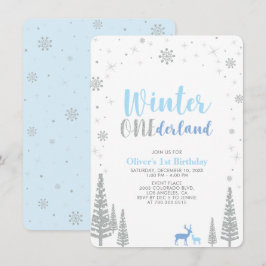 Invitación Invierno de plata niño de tierra firme fiesta de p