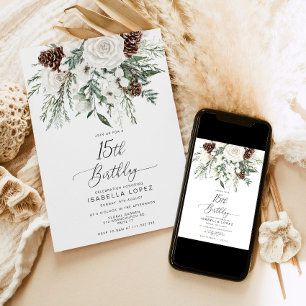 Invitación Invierno de Quinceanera 15º cumpleaños