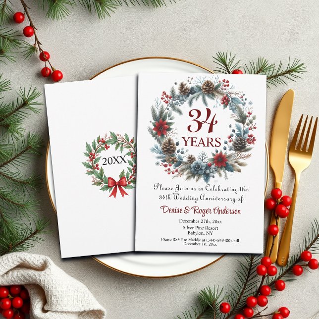 Invitación Invierno del 34° Aniversario Boda (Subido por el creador)