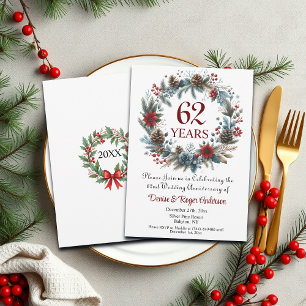 Invitación Invierno del 62° aniversario Boda