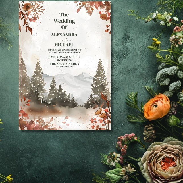 Invitación Invierno del Bosque de Montaña Rustica (Subido por el creador)