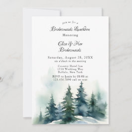 Invitación Invierno Escenario de Árbol de Navidad Bridesmaids