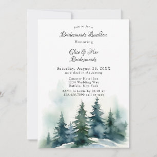 Invitación Invierno Escenario de Árbol de Navidad Bridesmaids