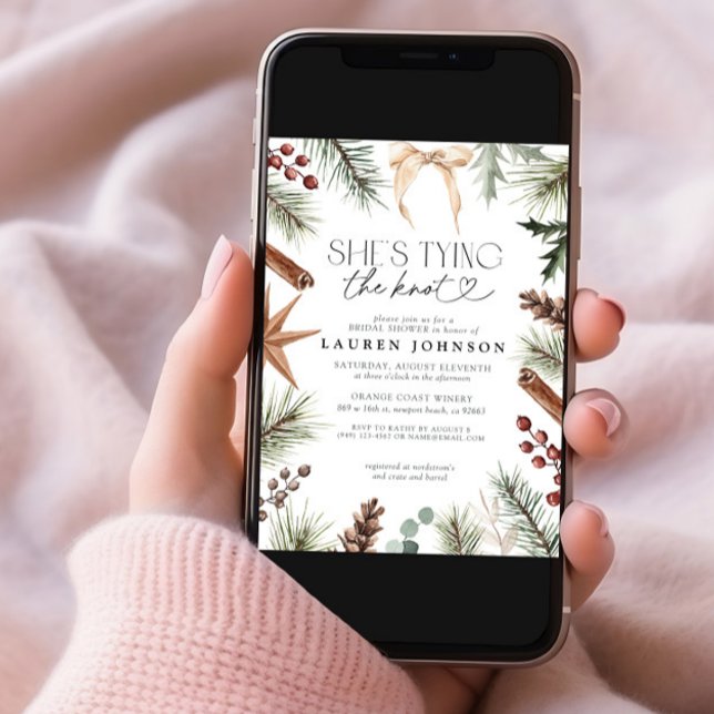 Invitación Invierno está atando la ducha de novias Knot Bow (Subido por el creador)
