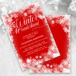 Invitación Invierno Fiesta de cumpleaños 21 Wonderland Snowfl<br><div class="desc">La elegante invitación de invierno a la tierra maravillosa para el 21 cumpleaños incluye una hermosa caligrafía rodeada por un exuberante copo de nieve y un borde de nieve. Los copos de nieve brotan sobre el fondo rojo bonito. En realidad, puede cambiar el color de fondo a cualquier color. Winter...</div>