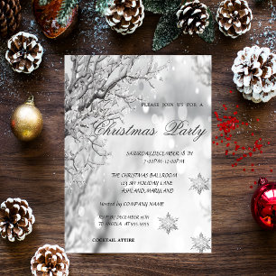 Invitación Invierno, Fiestras corporativas de Navidad Copos d