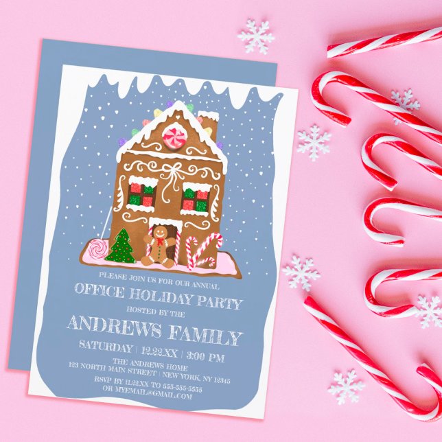 Invitación Invierno Gingerbread Candy House Corporate Holiday (Subido por el creador)