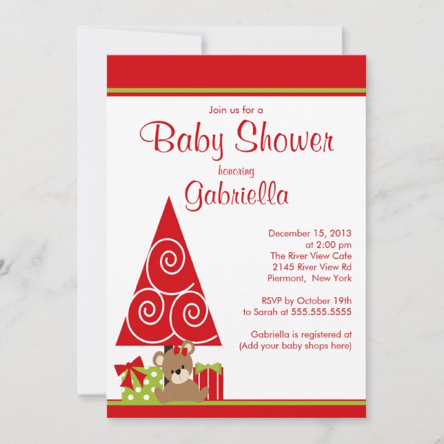 Invitación Invierno lindo Baby Shower del día de fiesta del (Anverso)