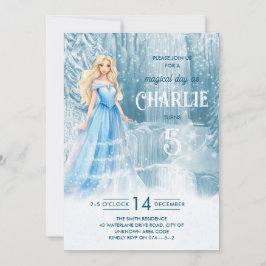 Invitación Invierno mágico helado princesa de nieve cumpleaño