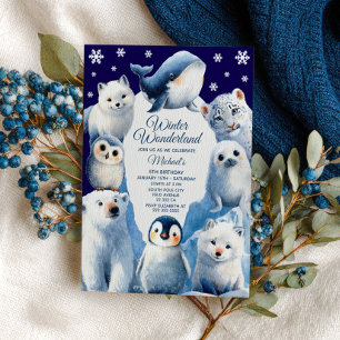 Invitación Invierno Maravilla Ártico Animales Nacidos