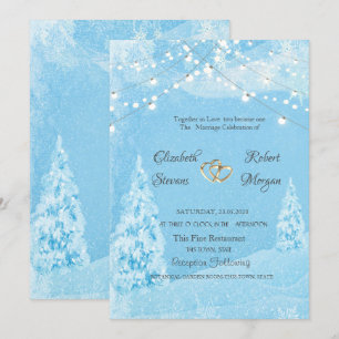 Invitación Invierno Maravilloso, Boda bajo el Pino