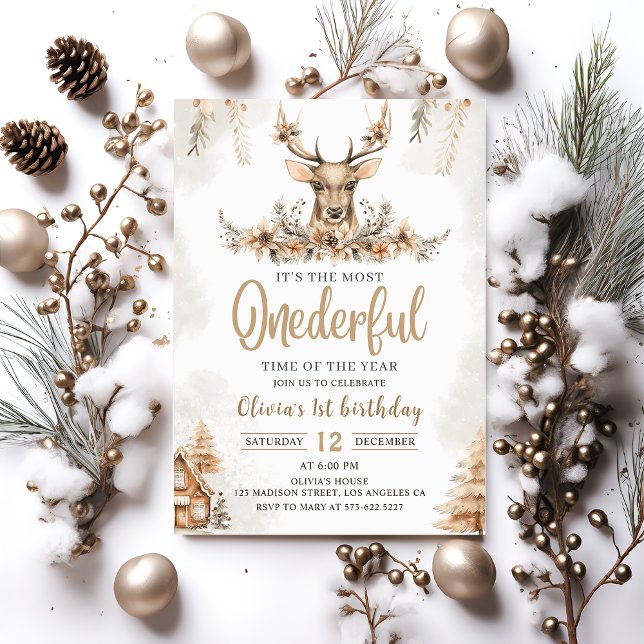 Invitación Invierno maravilloso Navidades de renos Cumpleaños (Subido por el creador)