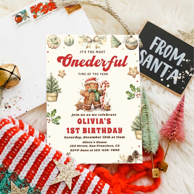 Invitación Invierno maravilloso Navidades verdes Cookie cumpl (Subido por el creador)