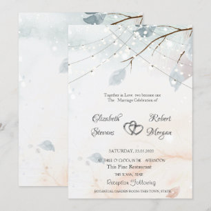 Invitación Invierno Maravilloso, Rama de Árbol Boda