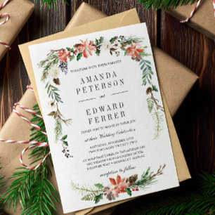 Invitación Invierno místico   Boda floral
