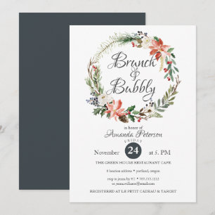 Invitación Invierno místico BODA WREATH BRUNCH Bubbly