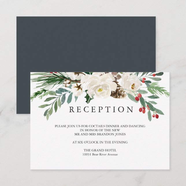 Invitación Invierno Místico | RECEPCIÓN de BODAS Enclosure (Anverso / Reverso)