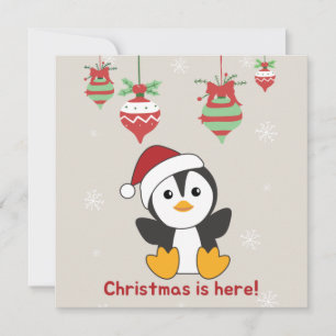 Invitación Invierno Navidad Nieve Animales Pingüinos Inv