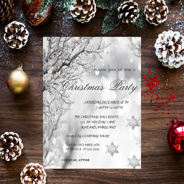 Invitación Invierno, Navidades corporativos de Snowflakes Fie (Subido por el creador)
