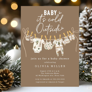 Invitación Invierno neutral "Bebé, hace frío afuera"
