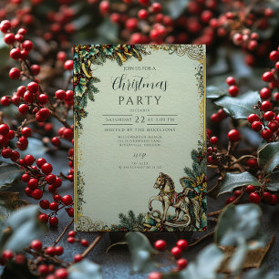 Invitación Invierno nostálgico de caballo rocoso
