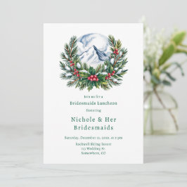 Invitación Invierno Novias de Novia de Pine Snowy Luncheon