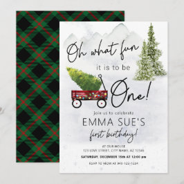 Invitación Invierno Oh Qué divertido Árbol de Navidad Primer 