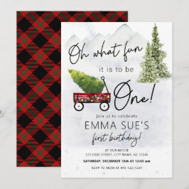 Invitación Invierno Oh Qué divertido Árbol de Navidad Primer 