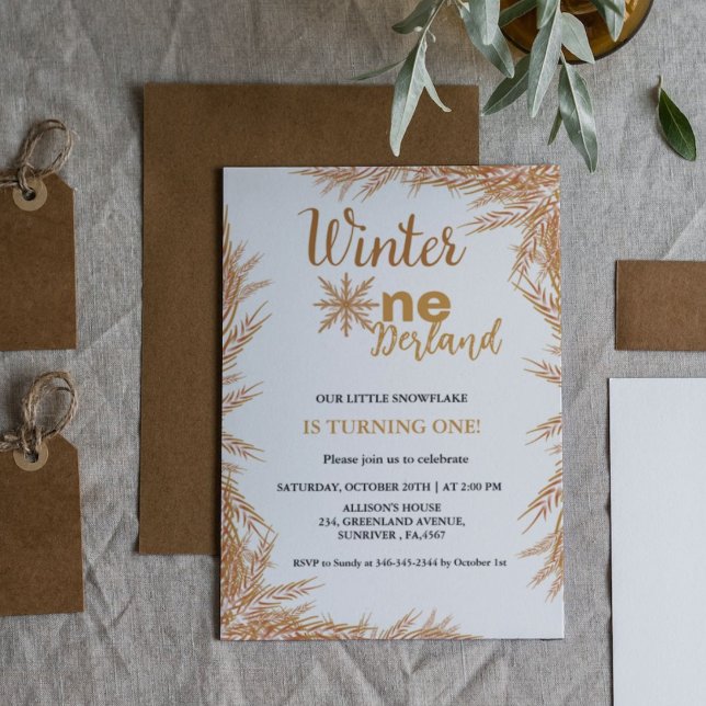 Invitación Invierno Onderland Primera fiesta de cumpleaños (Subido por el creador)