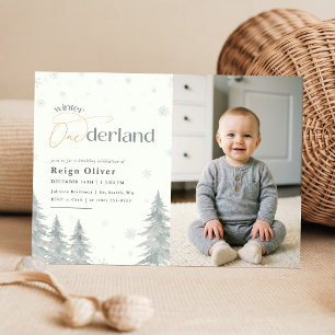 Invitación Invierno Onederland Copo de Nieve Cumpleaños 1