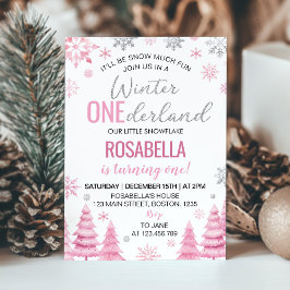 Invitación Invierno Onederland Copo de Nieve Primer cumpleaño