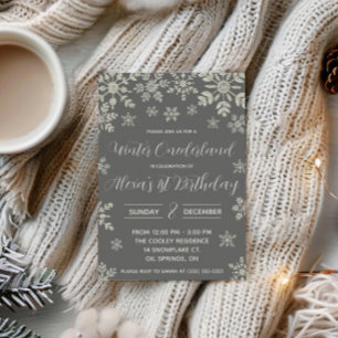 Invitación Invierno ONEderland, Cumpleaños de copo de nieve