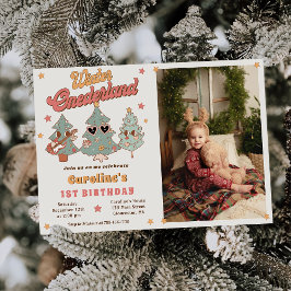 Invitación Invierno Onederland Hippie Árbol Cumpleaños