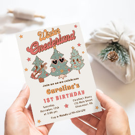 Invitación Invierno Onederland Hippie Árbol Cumpleaños