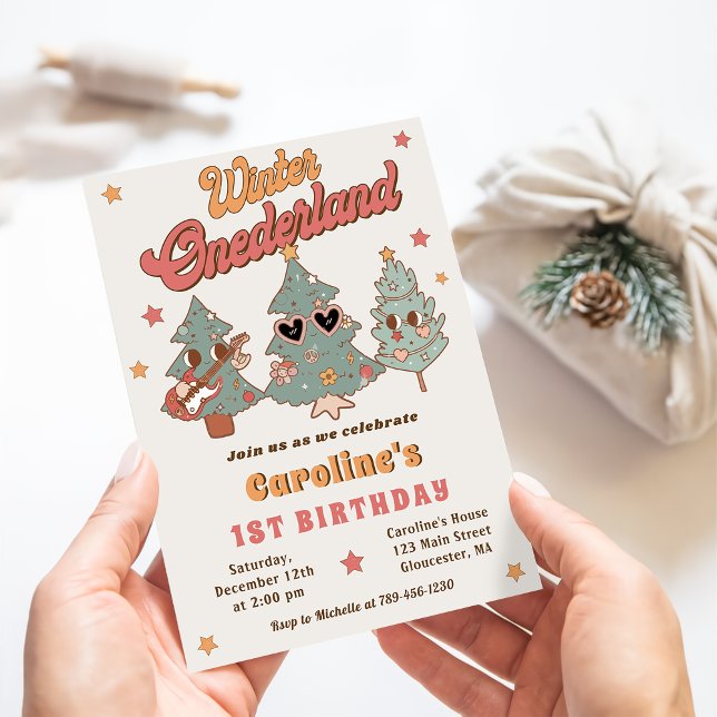 Invitación Invierno Onederland Hippie Árbol Cumpleaños (Subido por el creador)