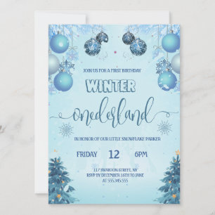 Invitación Invierno onederland para el primer cumpleaños de u
