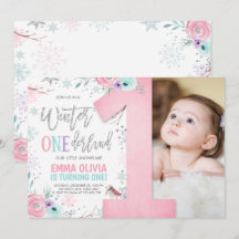 Invierno ONEderland Pink Silver Floral 1er cumplea